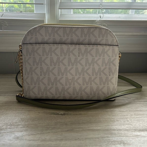 Lime Green and Beige Michael Kors Purse - Picture 4 of 4